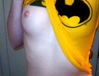 Batman fan girl with cute titties
