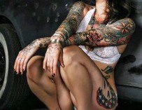 Tattoo babe driving you wild