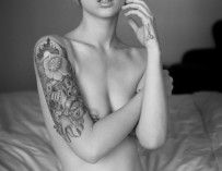 Even without color this girl looks hot