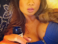 Big titties in a blue zip