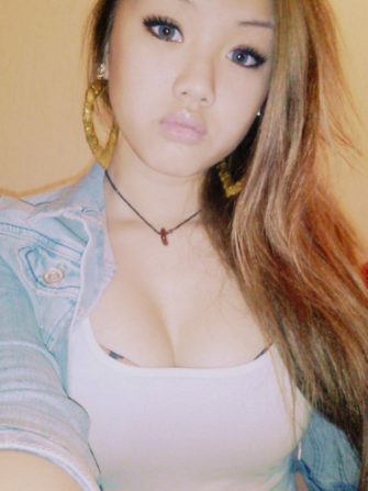 Blonde blue contacts big boobs hoops and a