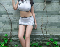 Chinese babe wang yi meng in see through top