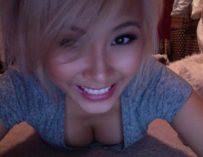 Cute blondie with cleavage