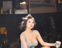 Debra ling in her house heels p