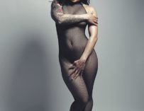 Sexy asian michelle in full body fishnet