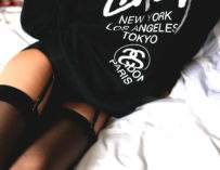 Haylie Noire Stussy Sweater Naked