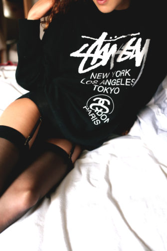 Haylie Noire Stussy Sweater Naked