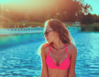 Hot By The Poolside Hot Boobs