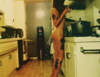 Sexy Jesschillun Just Naked In The Kitchen Whippin Topless