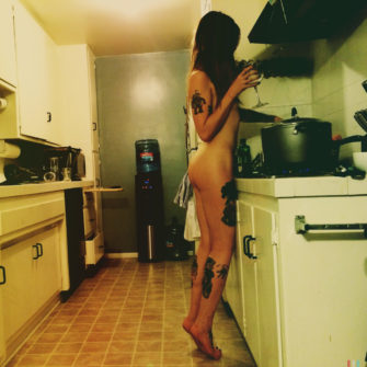 Sexy Jesschillun Just Naked In The Kitchen Whippin Topless
