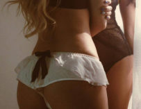 Sexy Nude Black Ribbon Hot Boobs